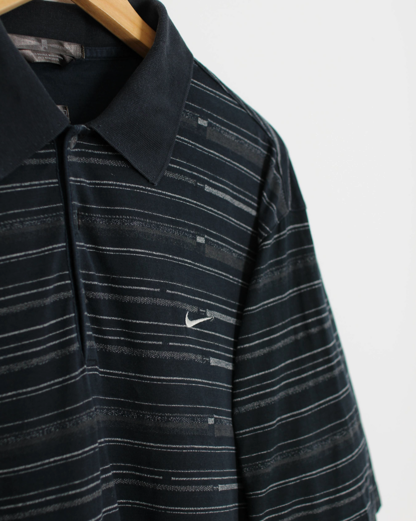00s Nike Tiger Woods Black Patterned Polo-Shirt (L)