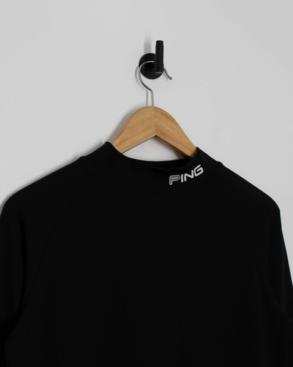 00s Ping Black Long Sleeve Mock Neck (M)