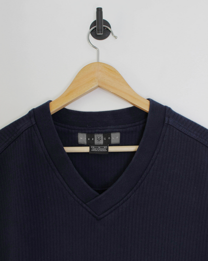 00s Nike Navy Ribbed Golf Vest (XL)
