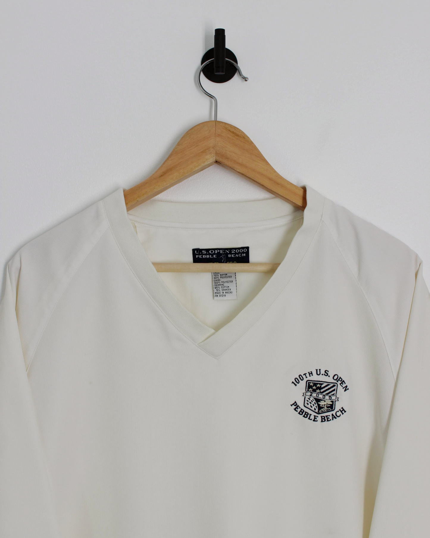 2000 US Open Pebble Beach White V-Neck Windbreaker (M)