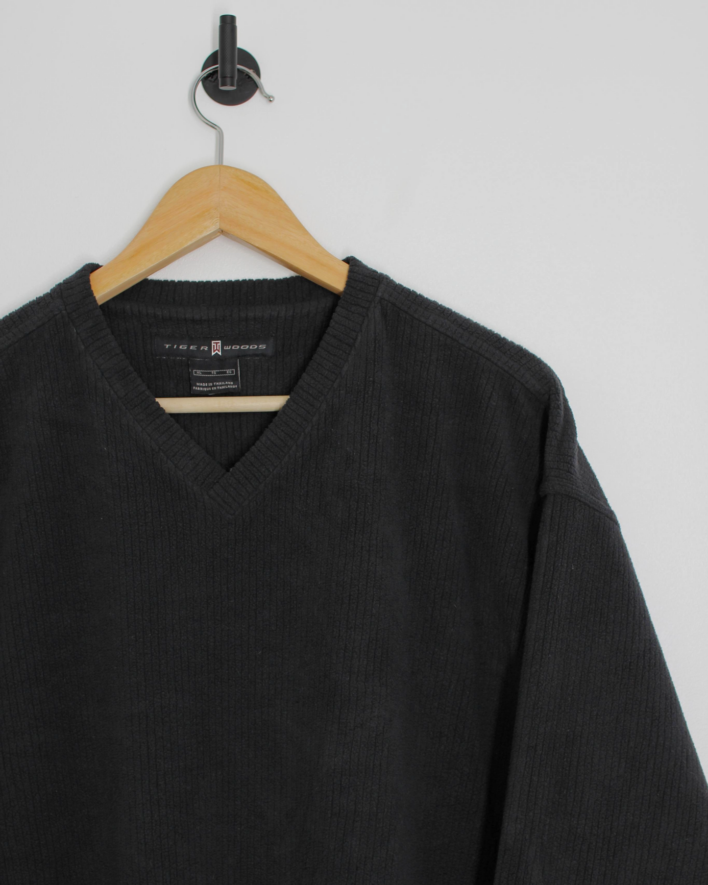 00s Nike Tiger Woods Ribbed V-Neck Sweatshirt (XL)