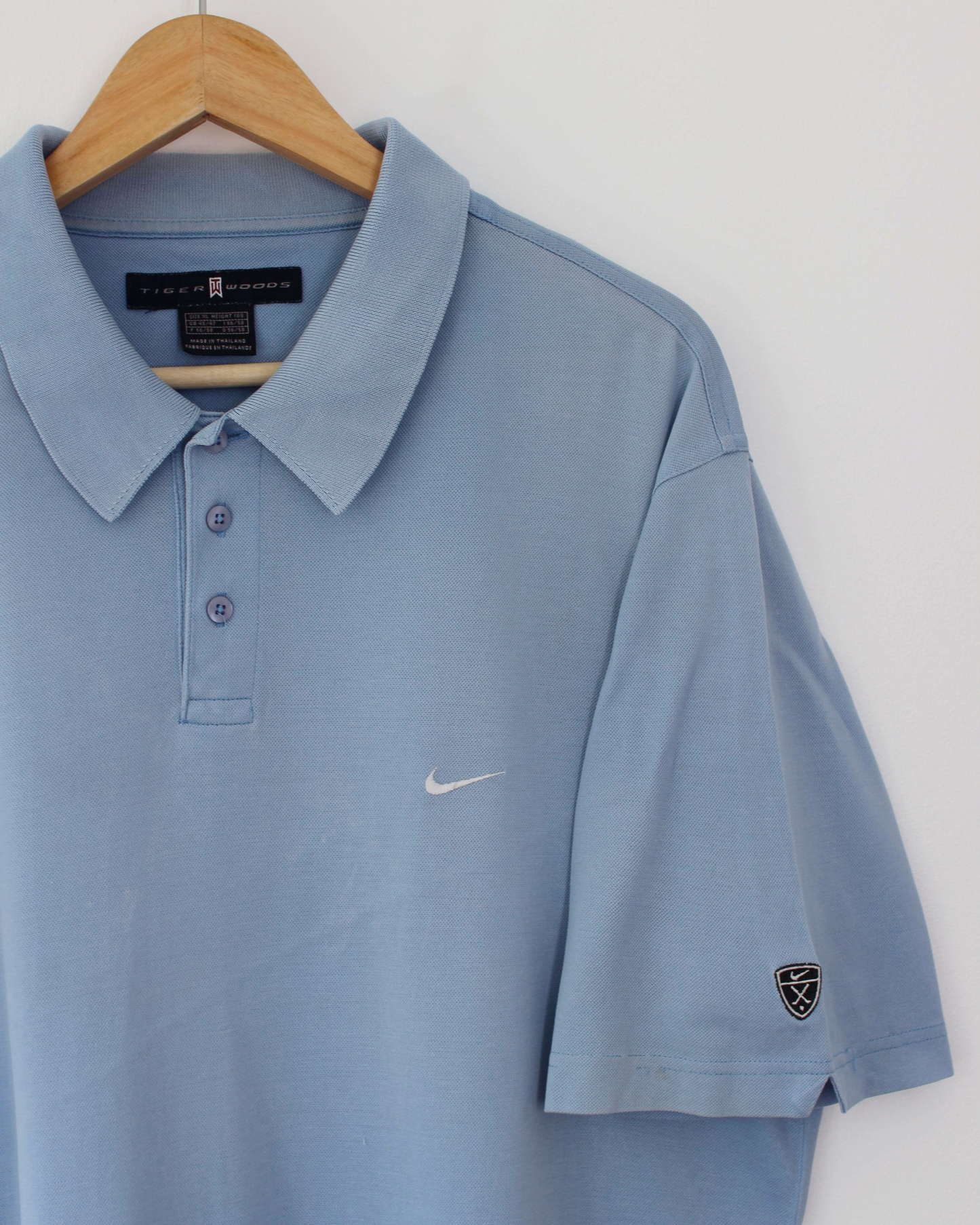00s Nike Tiger Woods Light Blue Polo-Shirt (XL)
