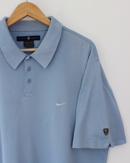 00s Nike Tiger Woods Light Blue Polo-Shirt (XL)