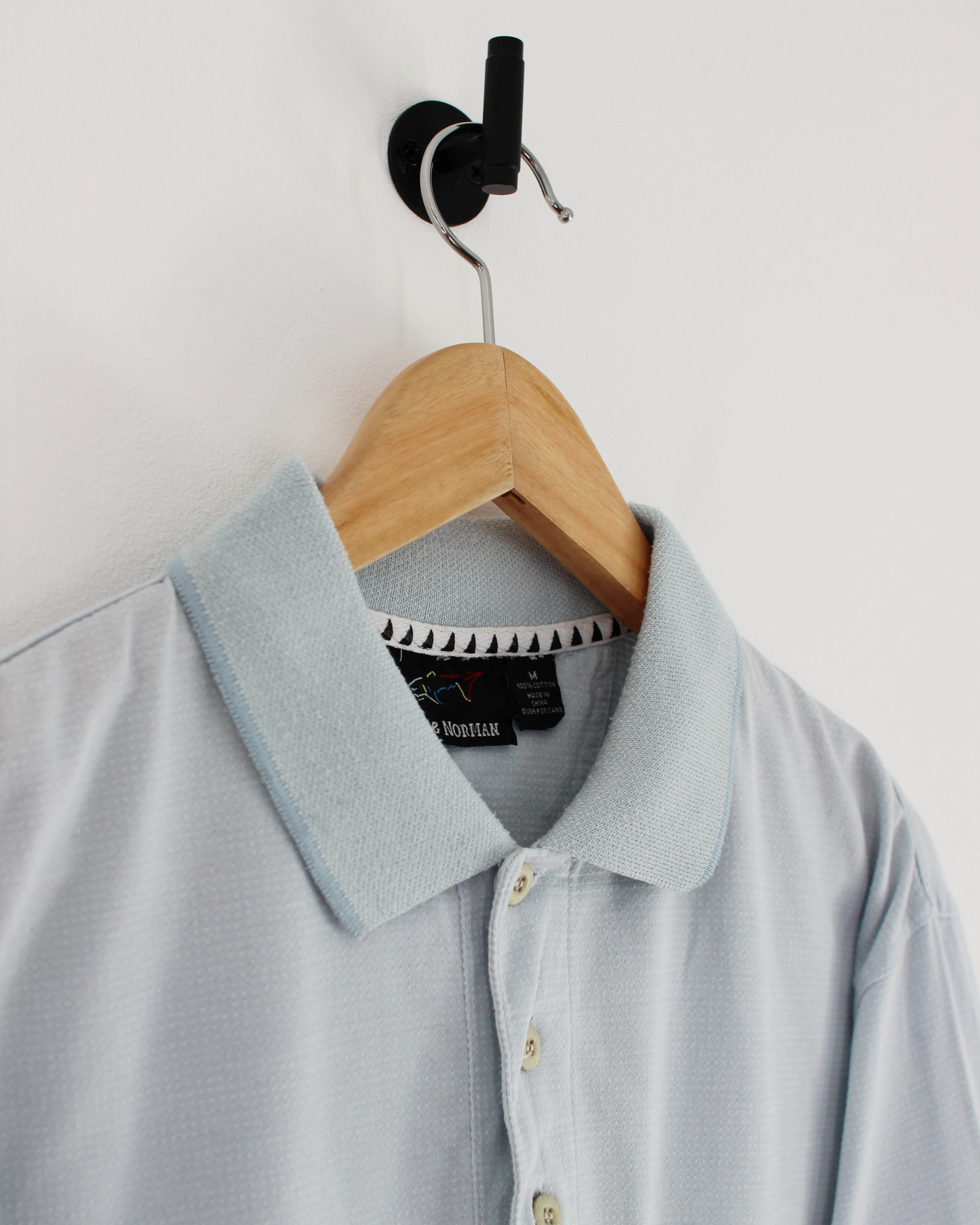 90s Greg Norman Light Blue Polo-Shirt (M)