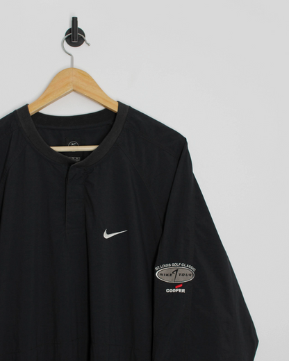 90s Nike Tour ‘St Louis Golf Classic’ Black Quarter-Snap Windbreaker (XL)