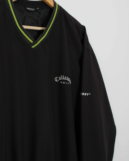 Callaway Black/Green V-Neck Windbreaker (M)