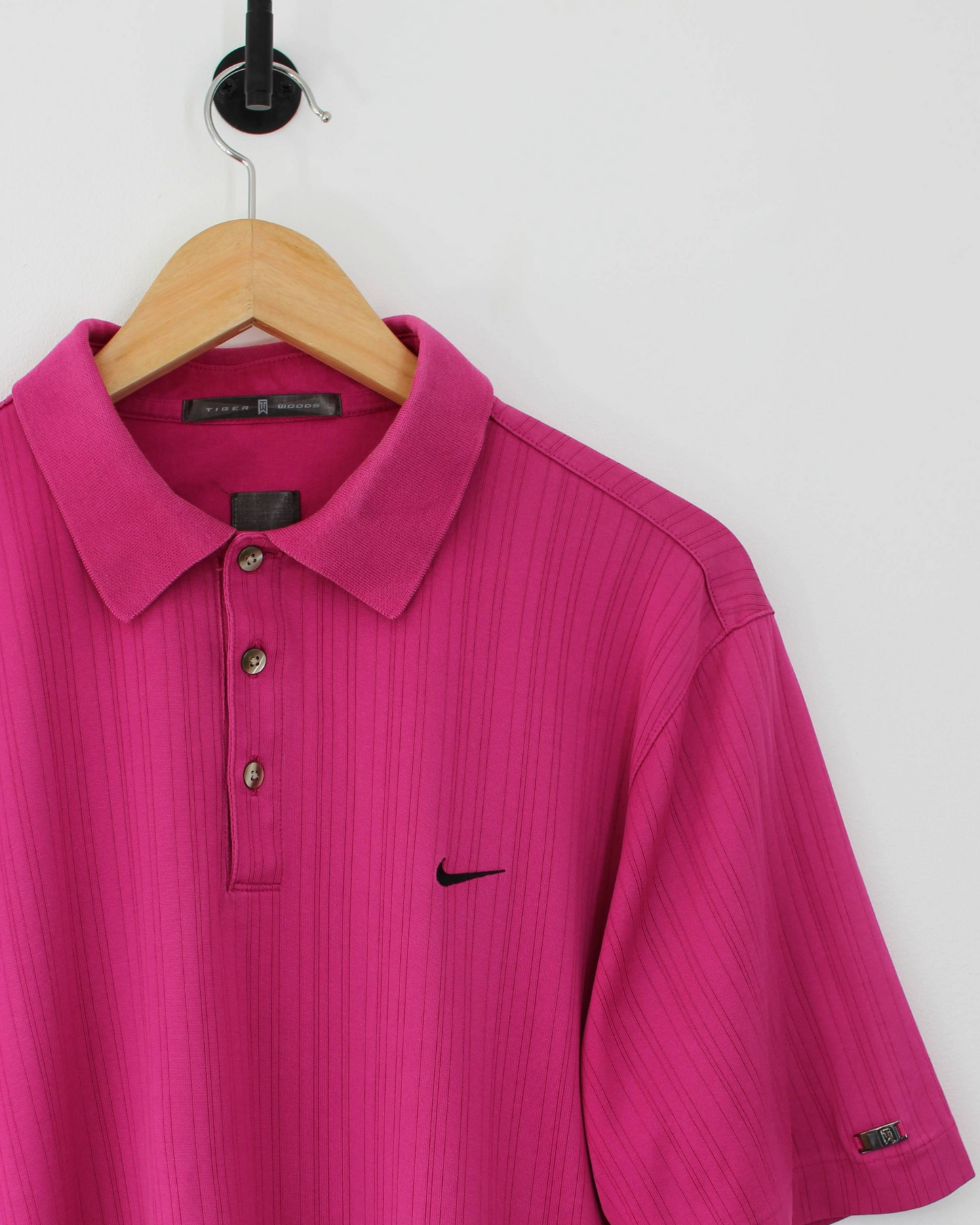 00s Nike Tiger Woods St Andrews Magenta Polo-Shirt (L)