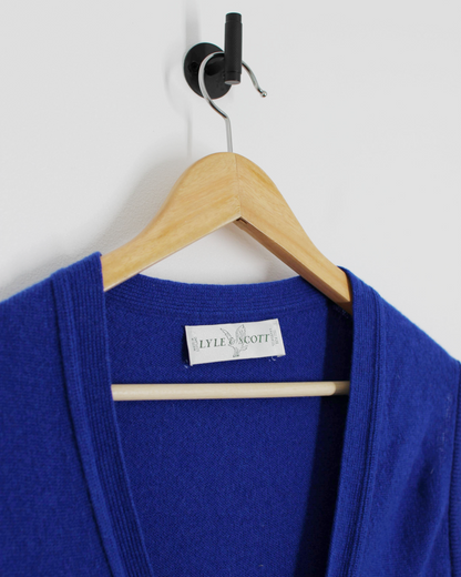 90s Lyle & Scott Blue Buttoned Wool Vest (L)