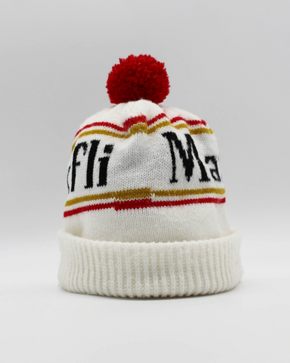 90s Maxfli White/Red/Gold Beanie Hat