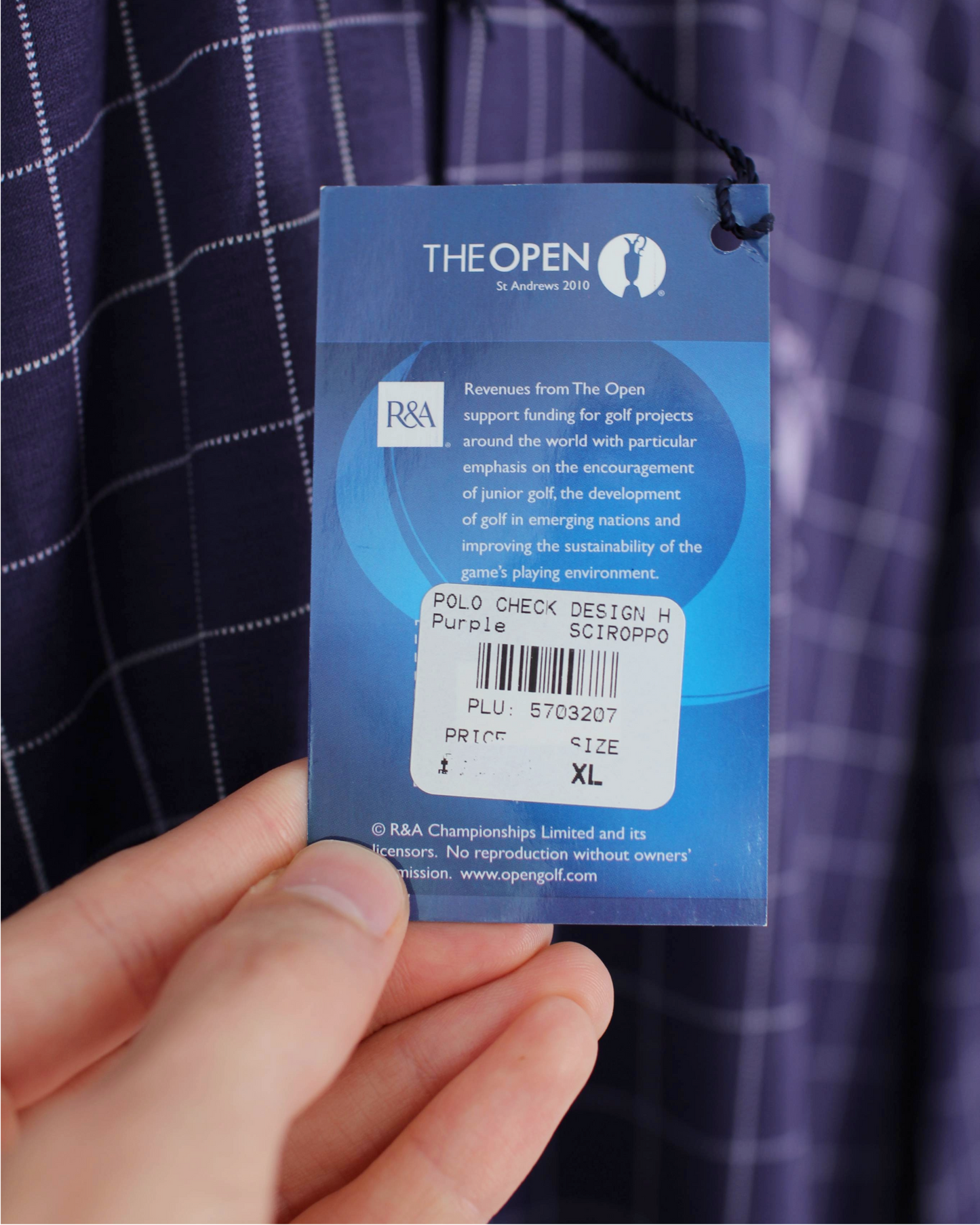 2010 Open Championship Chequered Polo-Shirt with Tags (XL)
