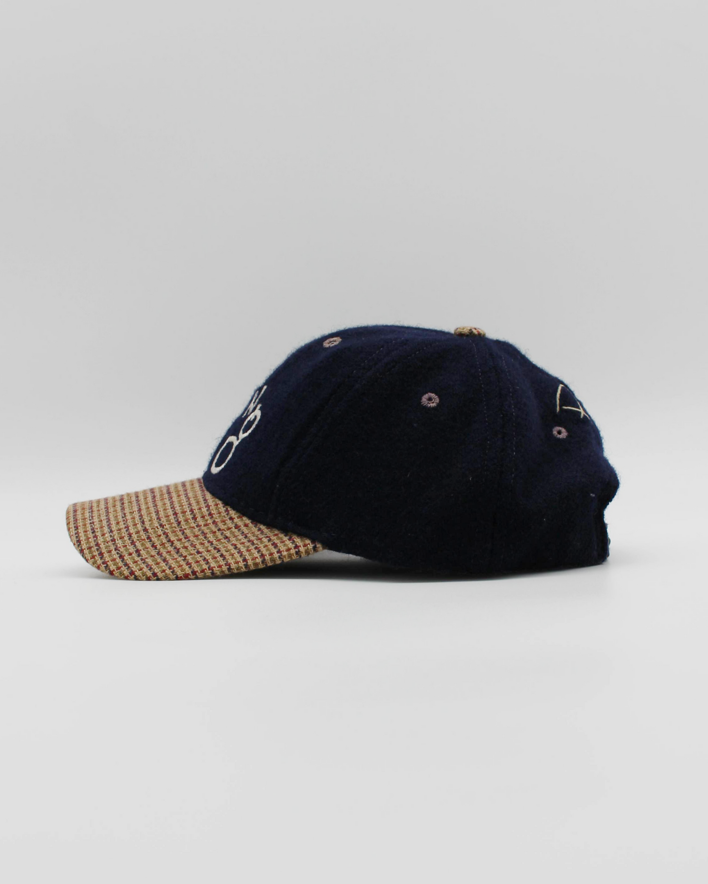 90s Ping Navy/Plaid Spellout Strap-back Cap (S)