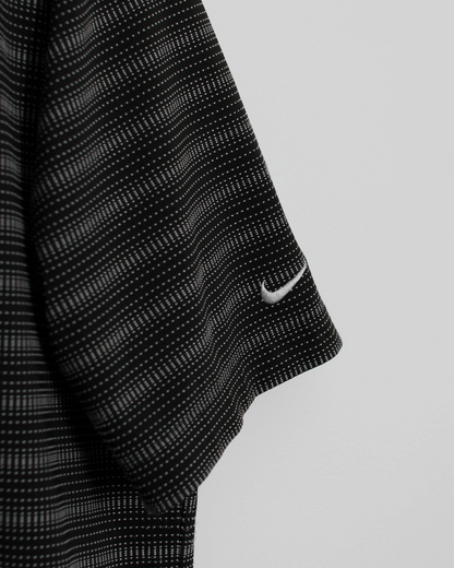 Modern Nike Black/White Striped Polo-Shirt (L)