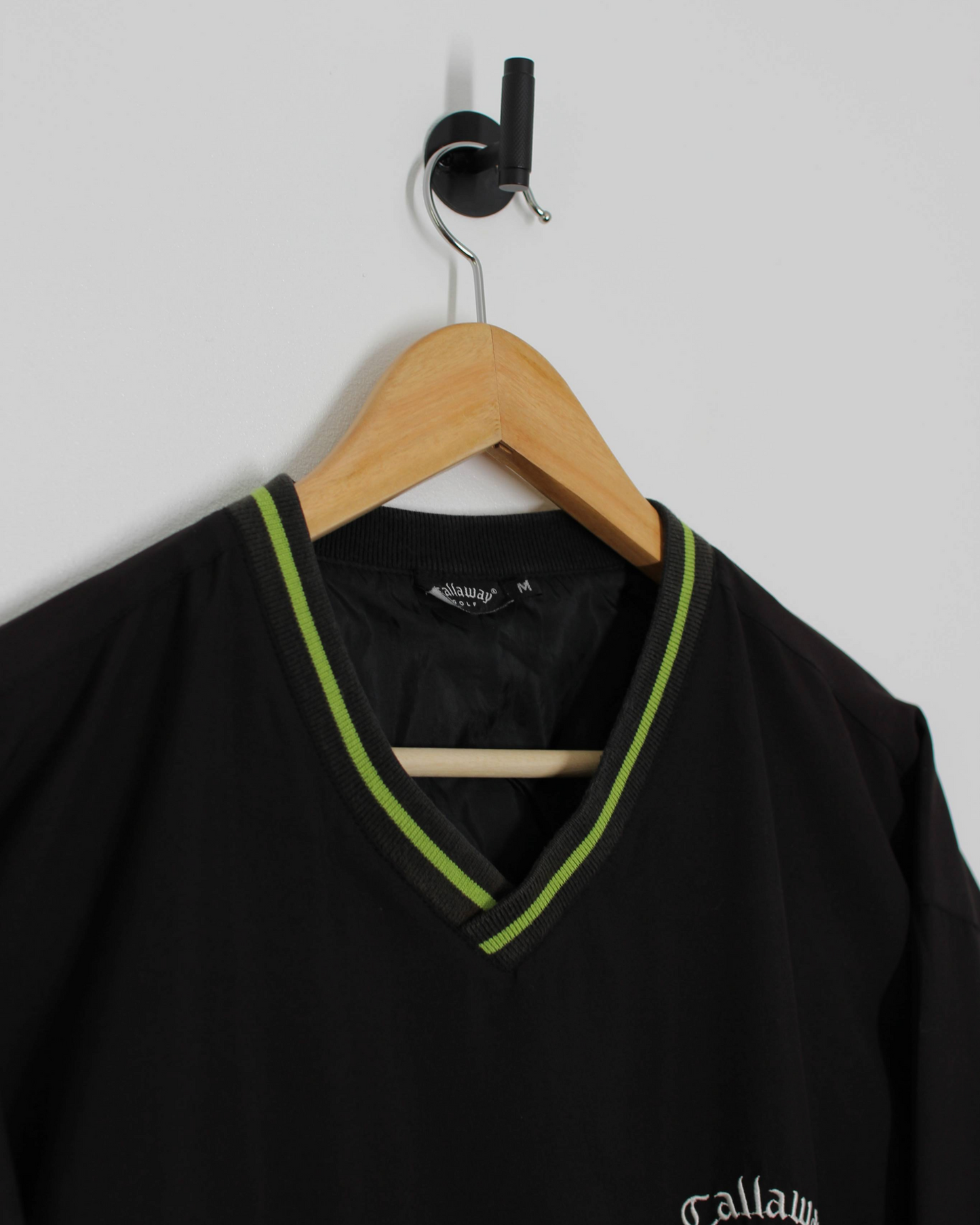 Callaway Black/Green V-Neck Windbreaker (M)