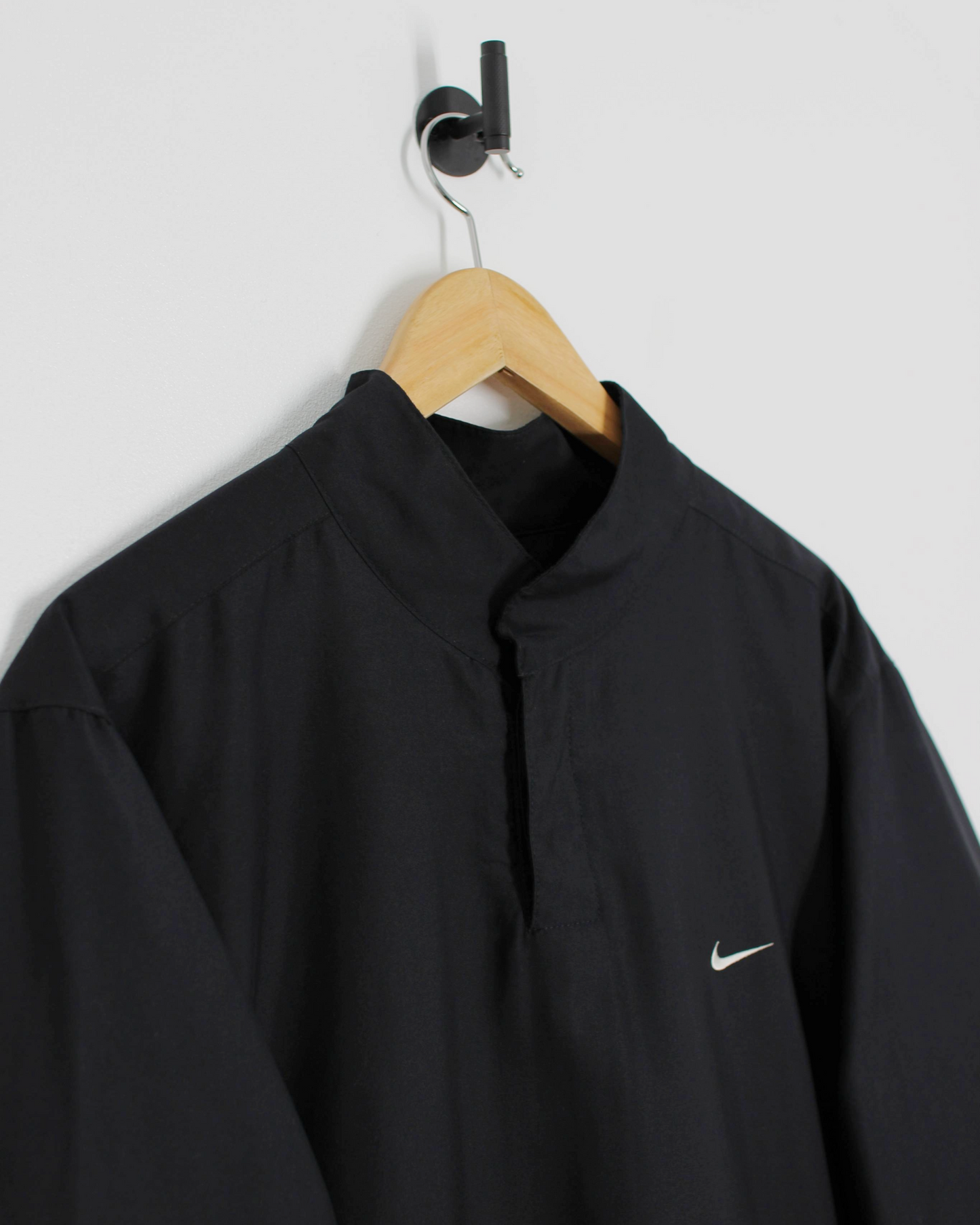 00s Nike Shield Logo Black Short Sleeve Windbreaker (L)