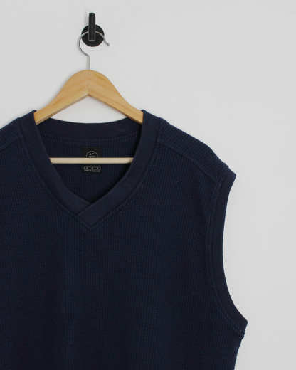 90s Nike Navy Ribbed Golf Vest (M)