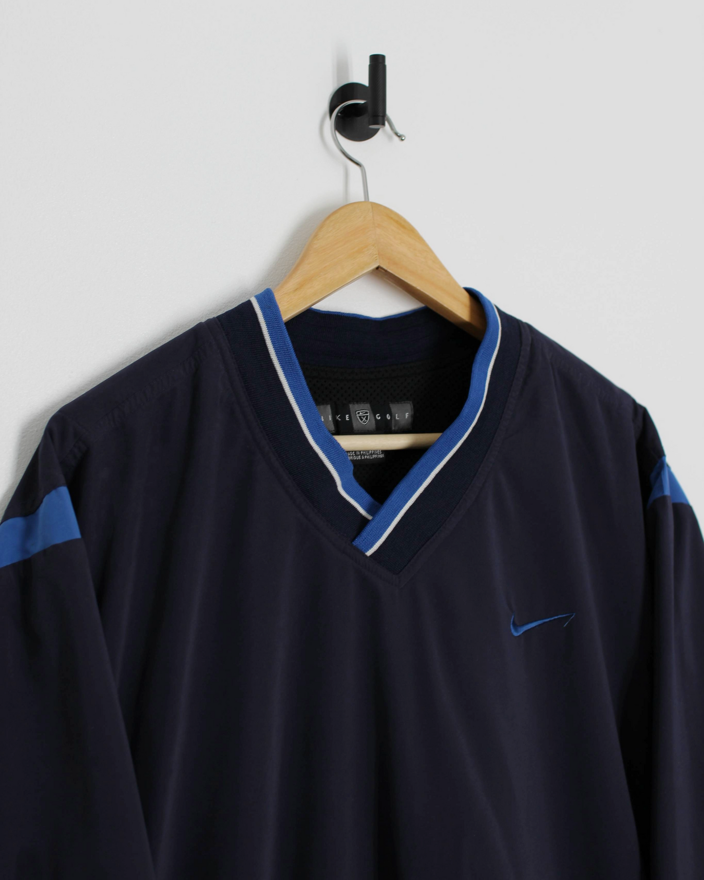 00s Nike Navy/Blue V-Neck Windbreaker (L)