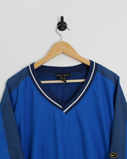 90s Nike Blue V-Neck Windbreaker (L)