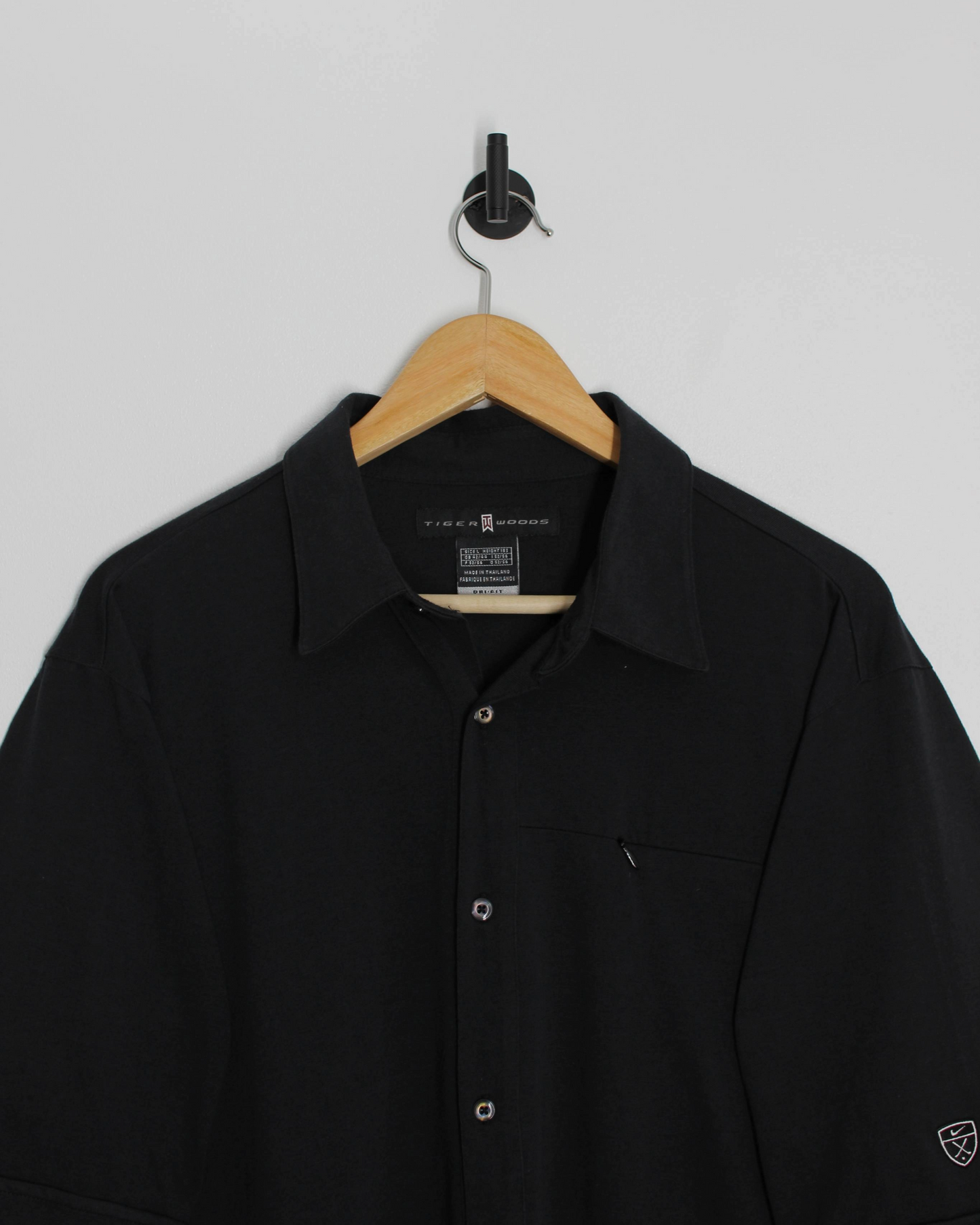 00s Nike Tiger Woods Black Full Buttoned Shirt (L)