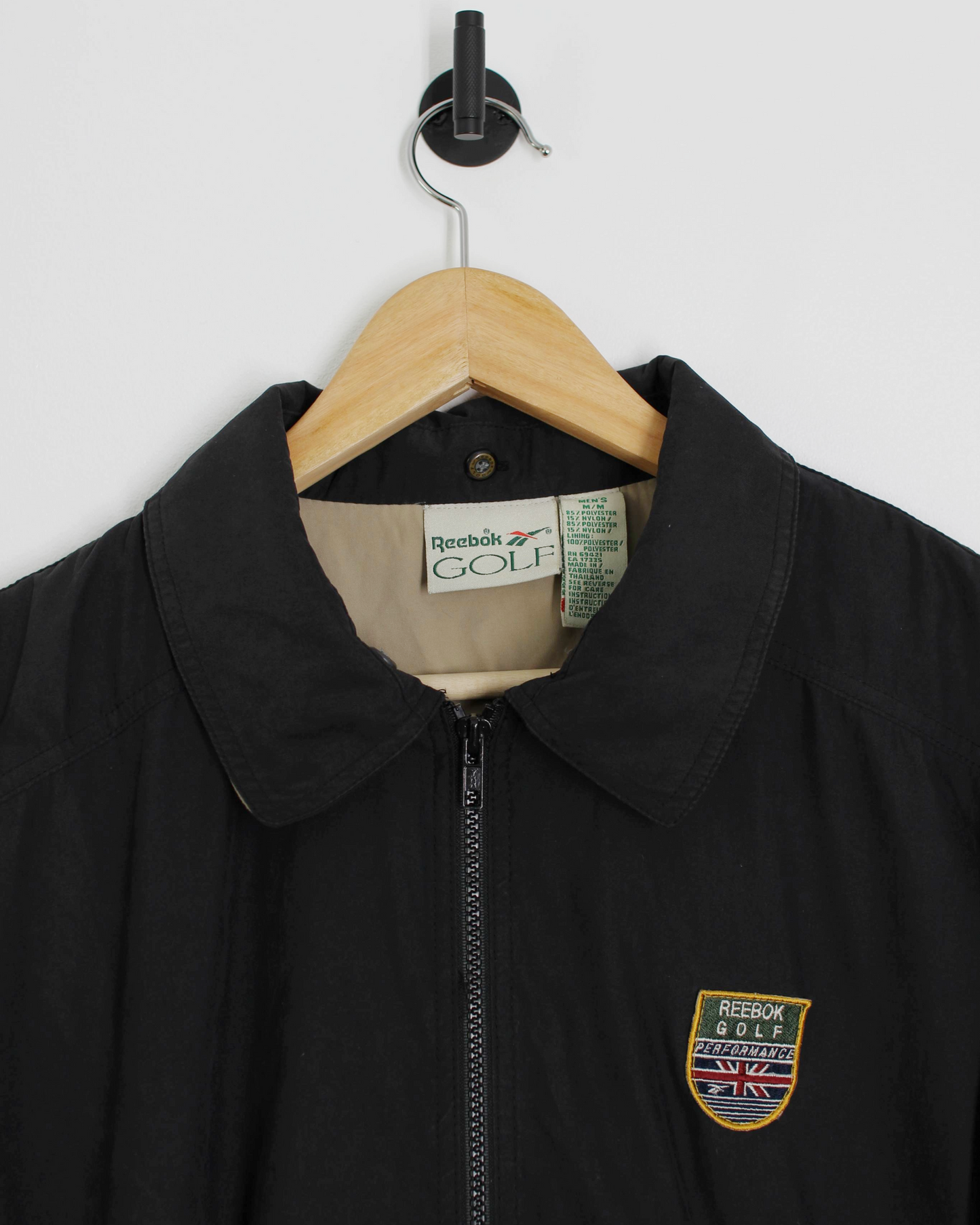 90s Reebok Golf ‘Performance’ Black Collared Jacket (M)