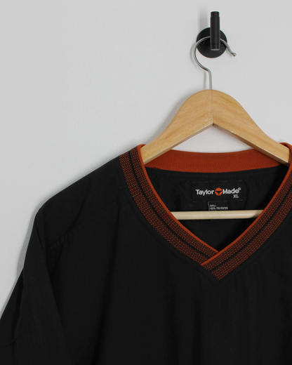 90s TaylorMade Black/Orange V-Neck Windbreaker (XL)