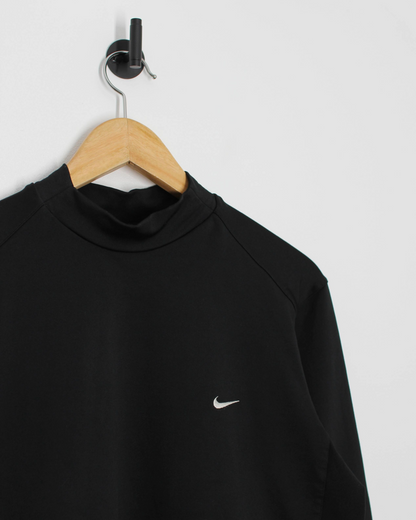00s Nike Tiger Woods Black Long Sleeve Mock Neck Golf Top (S)