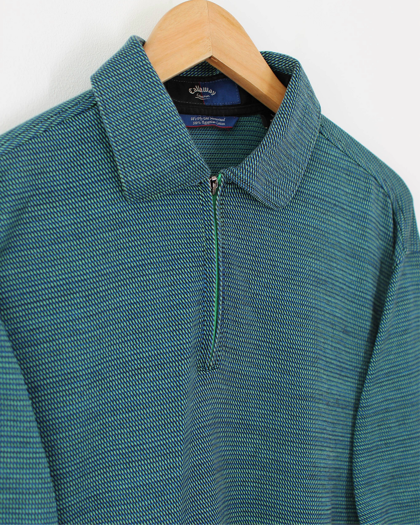 Callaway Blue/Green Zipped Polo-Shirt (L)