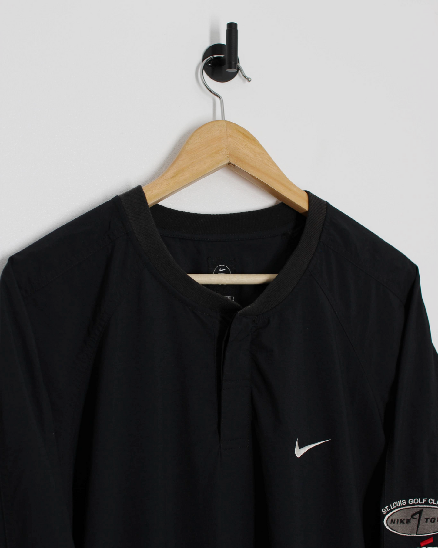 90s Nike Tour ‘St Louis Golf Classic’ Black Quarter-Snap Windbreaker (XL)