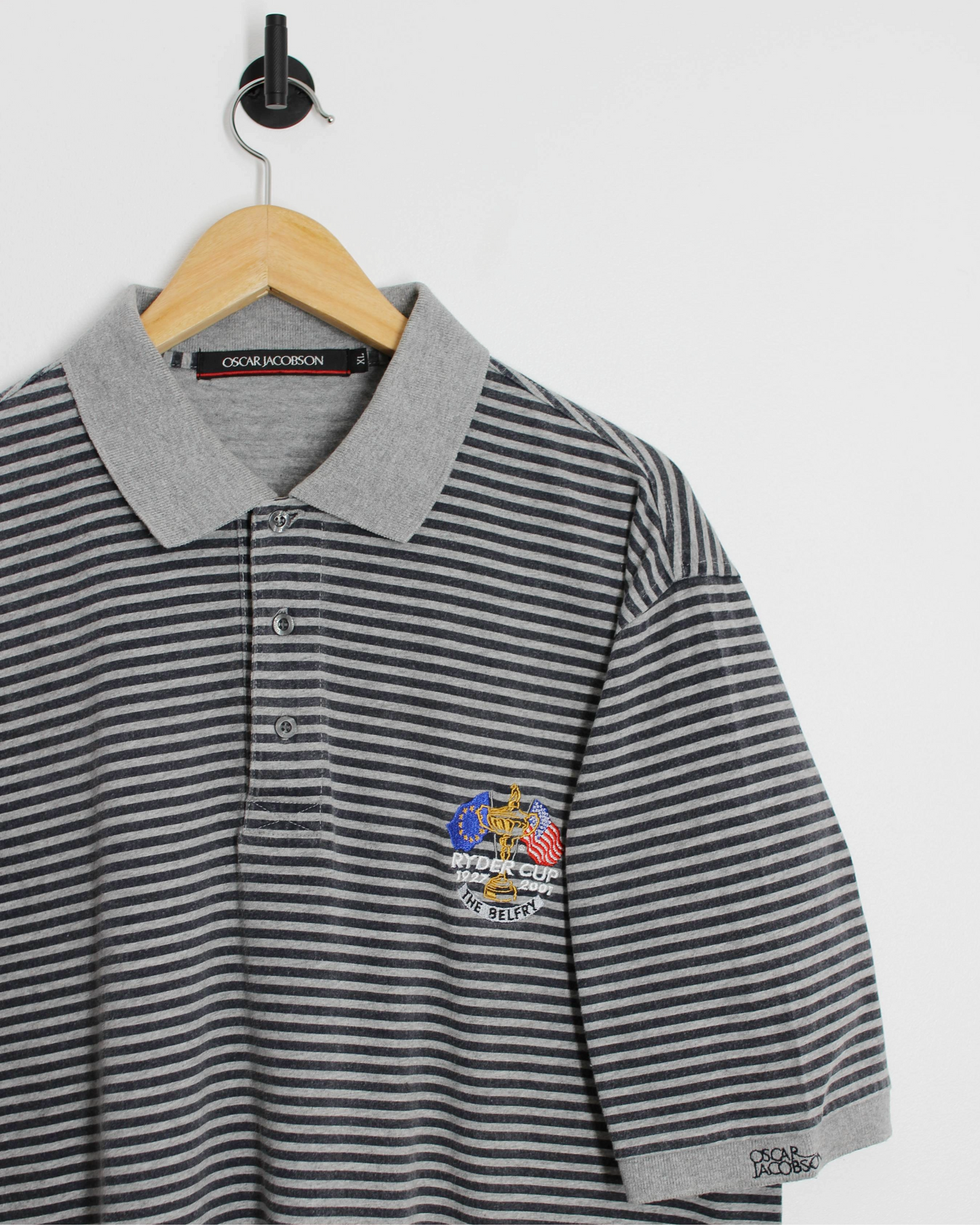 2001 Ryder Cup Oscar Jacobson Striped Polo-Shirt (XL)
