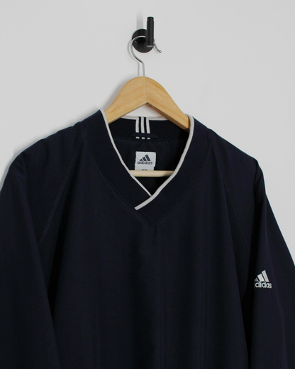 Adidas Dark Navy V-Neck Windbreaker (M)