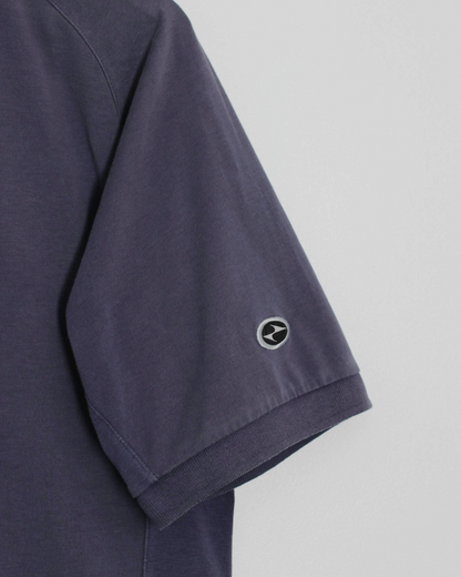 90s Nike Yin Yang Slate Blue Zipped Polo-Shirt (M)