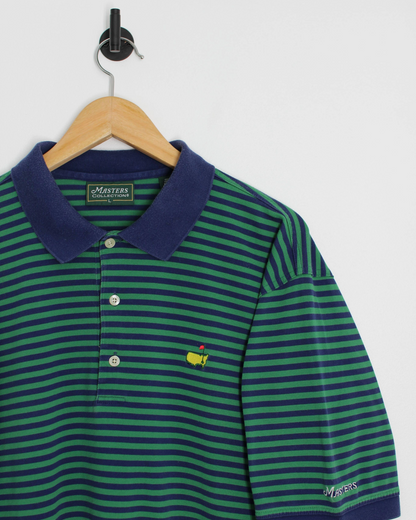 Masters Collection Green/Navy Striped Polo-Shirt (L)