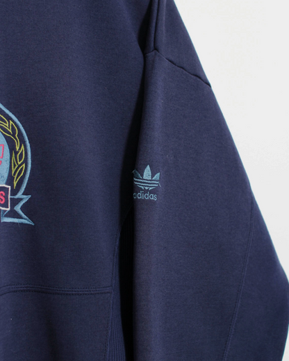 90s Adidas Navy Graphic Crewneck Sweatshirt (M)