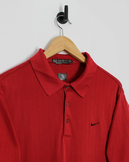 00s Nike Tiger Woods Red Polo-Shirt (L)