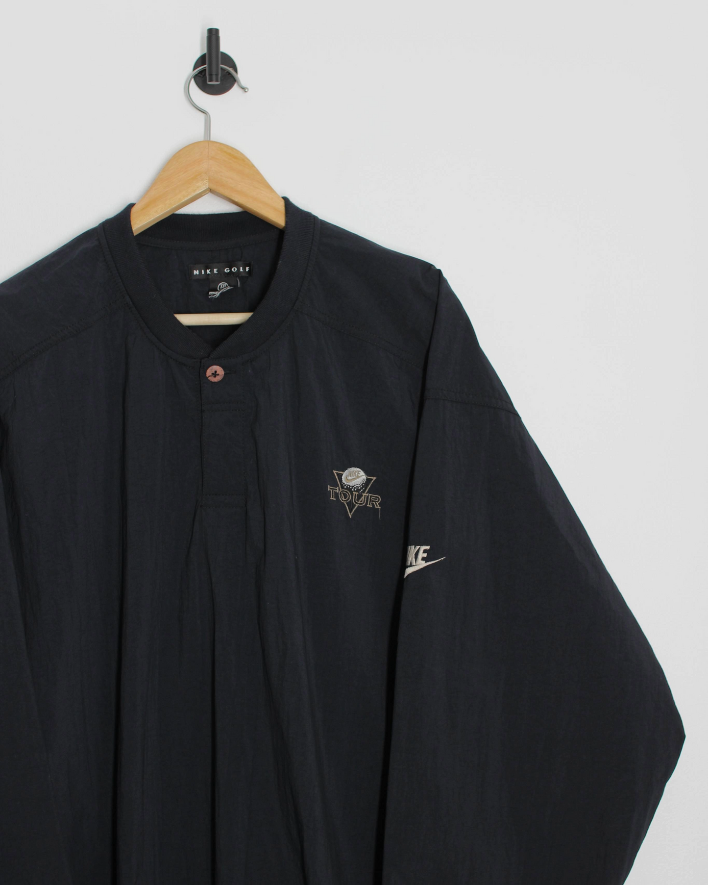 90s Nike Tour Black Buttoned Windbreaker (XXL)