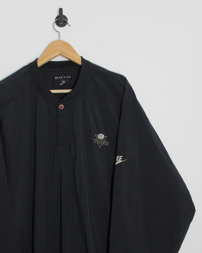 90s Nike Tour Black Buttoned Windbreaker (XXL)