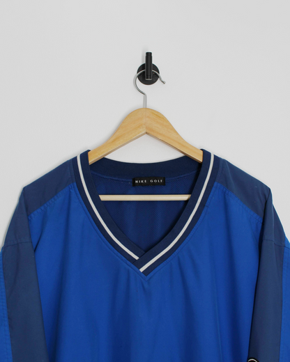 90s Nike Blue V-Neck Windbreaker (L)