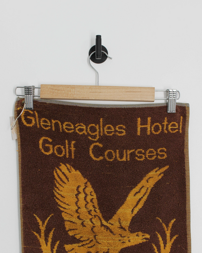 90s Gleneagles Brown/Orange Golf Towel with Clip