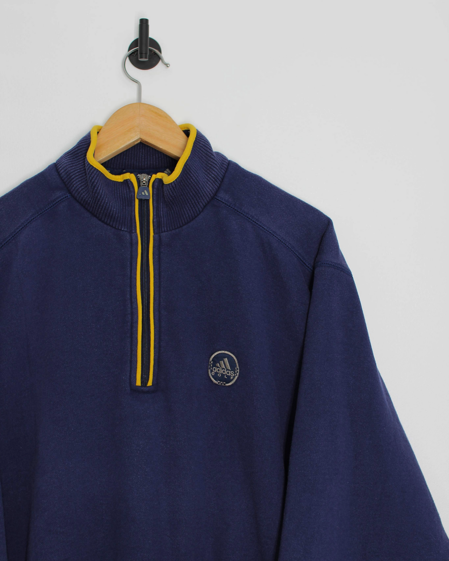 00s Adidas Navy/Yellow Quarter Zip Jumper (XS/S)