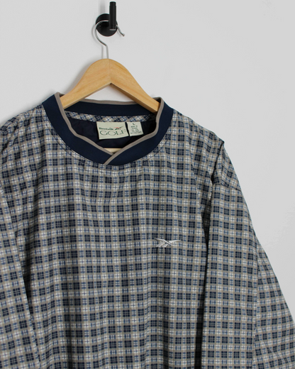 90s Reebok Plaid Crewneck Windbreaker (L)
