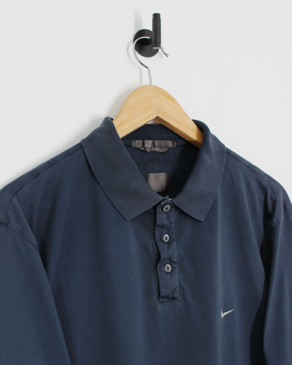 00s Nike Tiger Woods Navy Polo-Shirt (L)
