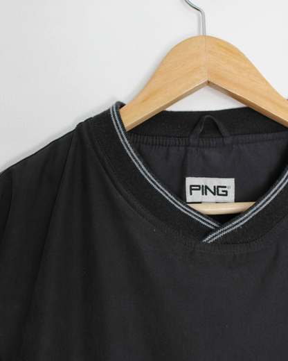 00s Ping Black Crewneck Windbreaker (L)