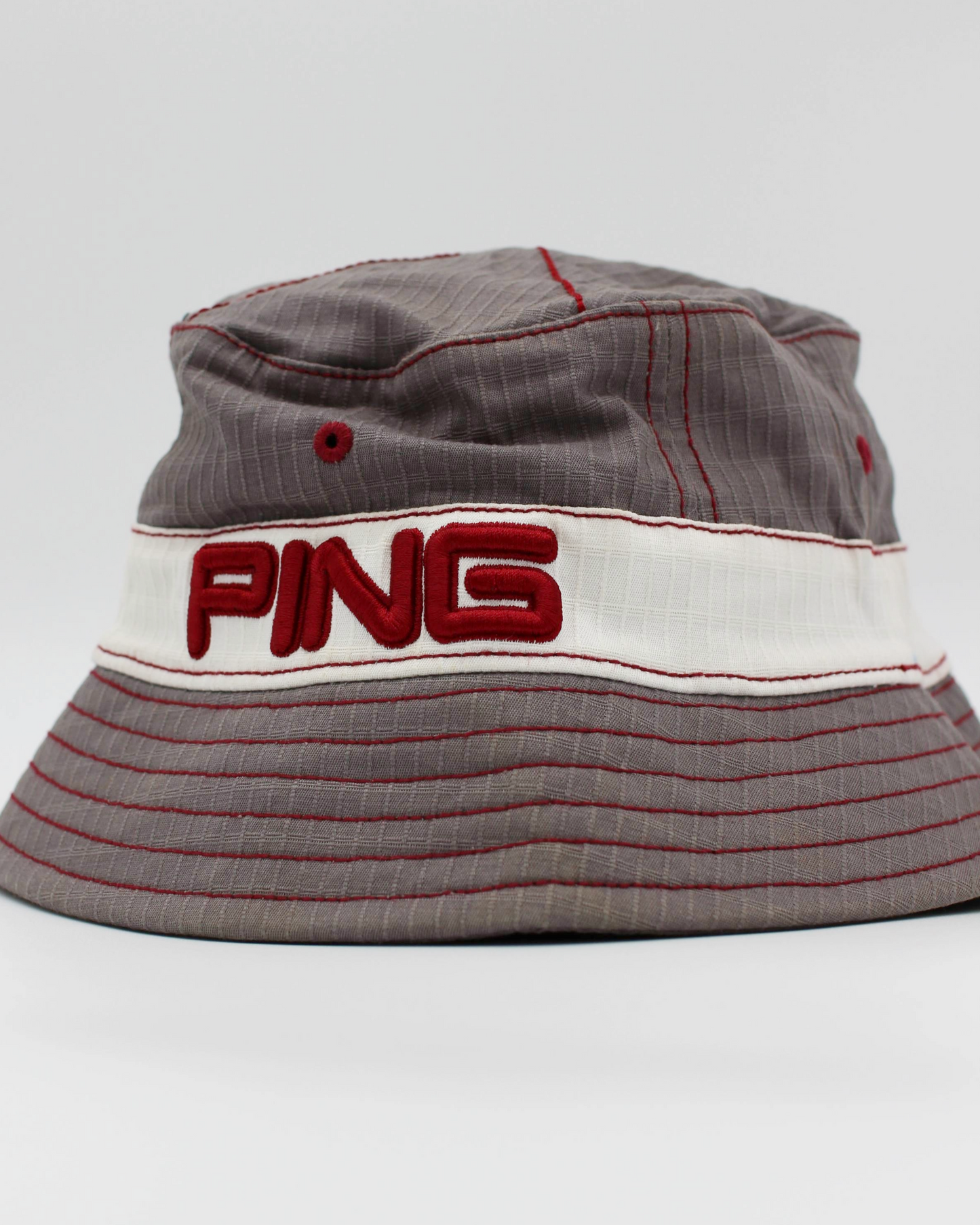 00s Ping Man Grey/Red Bucket Hat