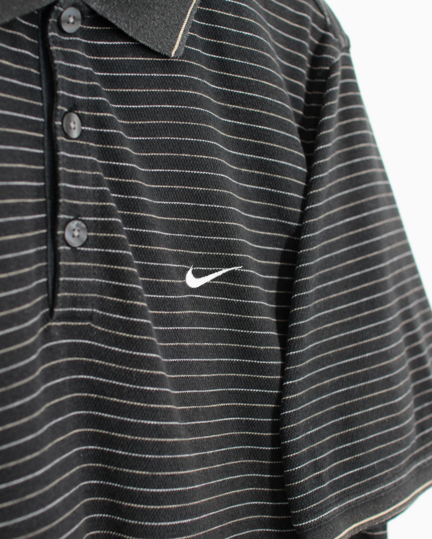 00s Nike Striped Polo-Shirt (M)
