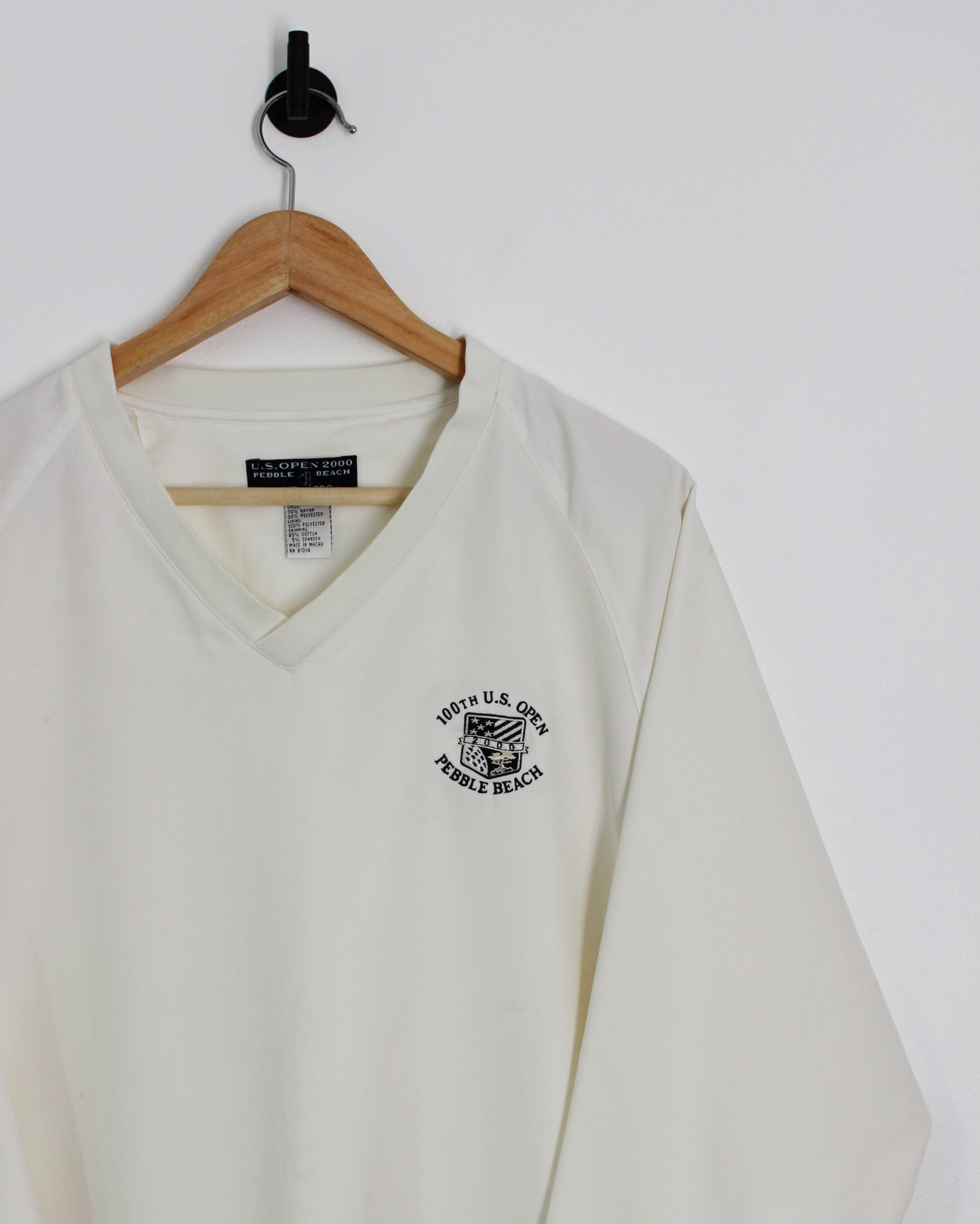 2000 US Open Pebble Beach White V-Neck Windbreaker (M)