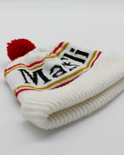 90s Maxfli White/Red/Gold Beanie Hat