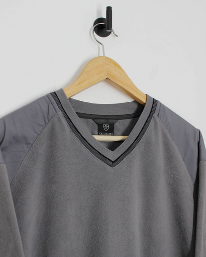 00s Nike Grey V-Neck Pullover Fleece (L)