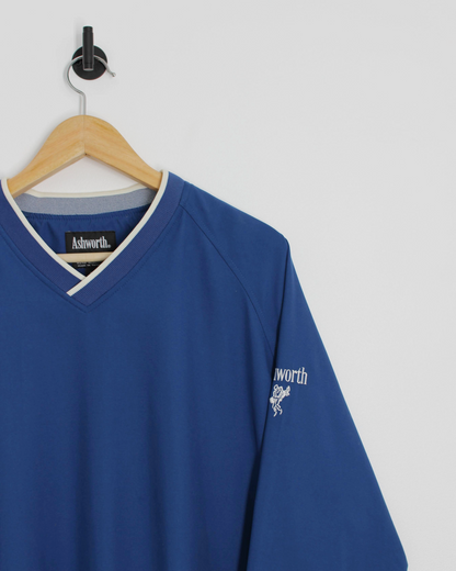 90s Ashworth Blue V-Neck Windbreaker (S)