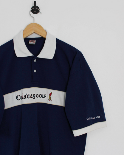 90s Callaway USA Collection Navy/White Polo-Shirt (L)