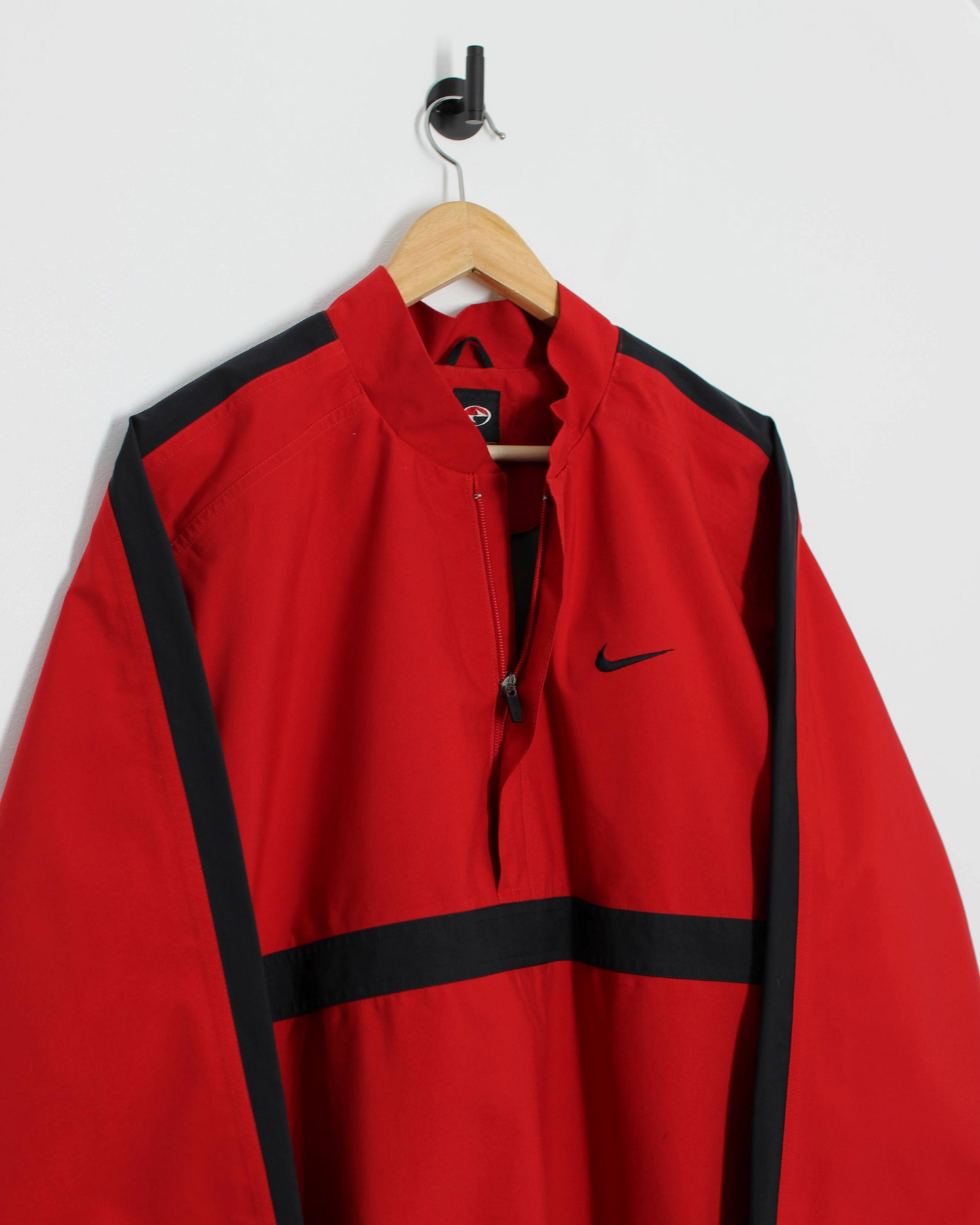 90s Nike Yin Yang Red/Black Half-Zip Windbreaker (L/XL)