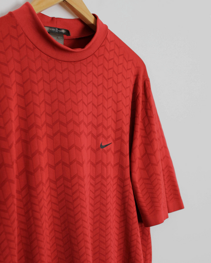 00s Nike Tiger Woods Red Patterned Mock Neck (L)